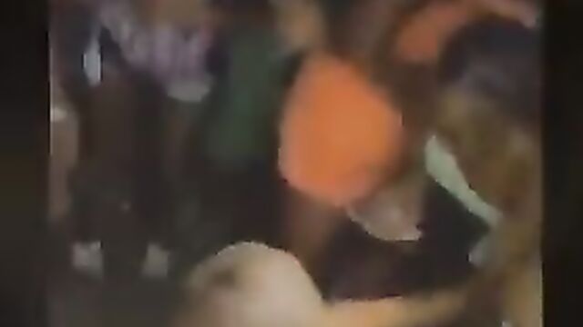 Girl caught showing her breasts in public at another wild party - 4 image