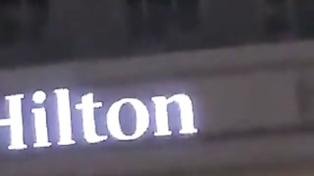 Guests having sex on balcony at Hilton hotel in public