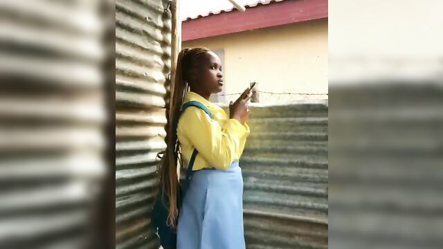 Black Delivery Man and Girlfriend Fucking Outdoor Leaked Sex Tape – Part 1 - 1 image