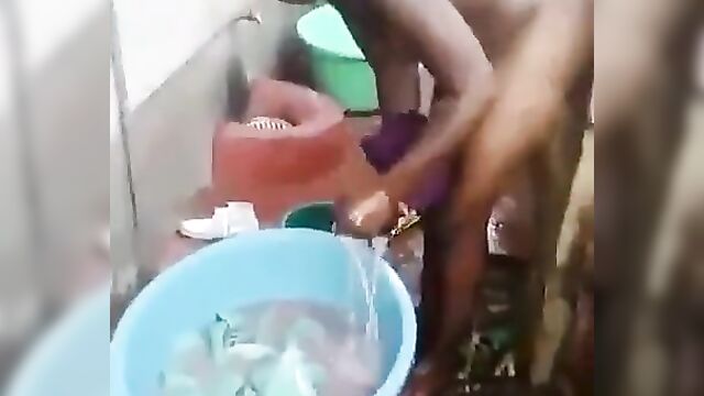 Wife strips naked, beats and punishes young whore caught cheating with her husband - 5 image