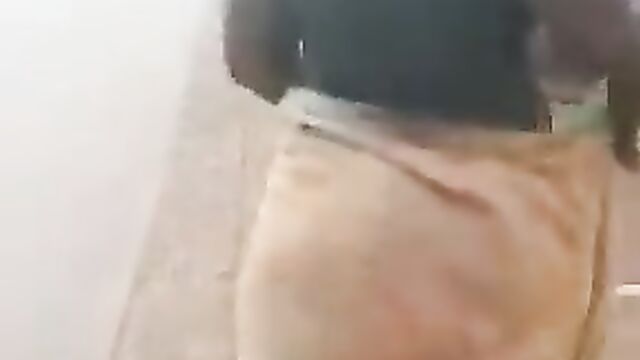 Mad woman with big ass strips naked in public, exposing breasts and pussy - 1 image