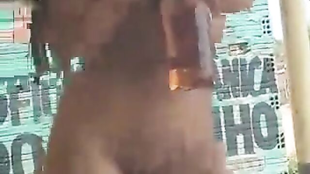 Naked drunk woman standing on a table and wilding in public - 5 image