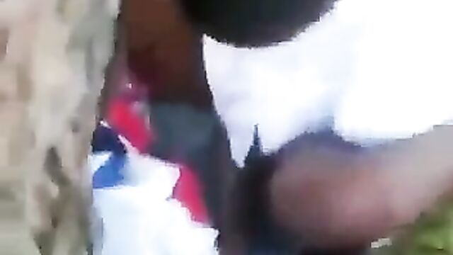 2 SHS Students Caught Having Sex In The Bush With School Uniform - 1 image