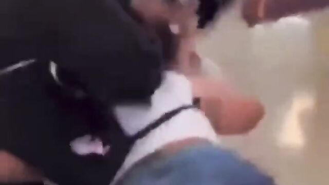 Boobs pop out as girls fight 2 vs 1 in public - 4 image