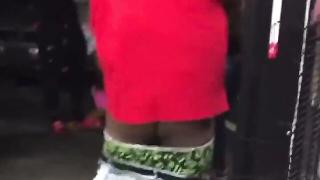 Man fighting pants down in public and still getting beat up!