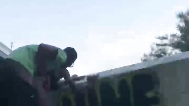 Couple caught having sex on a bridge in public - 5 image
