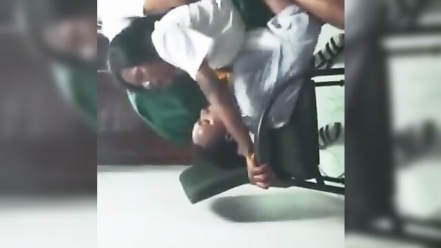 Horny student having sex with her boyfriend while her classmate watches - 3 image