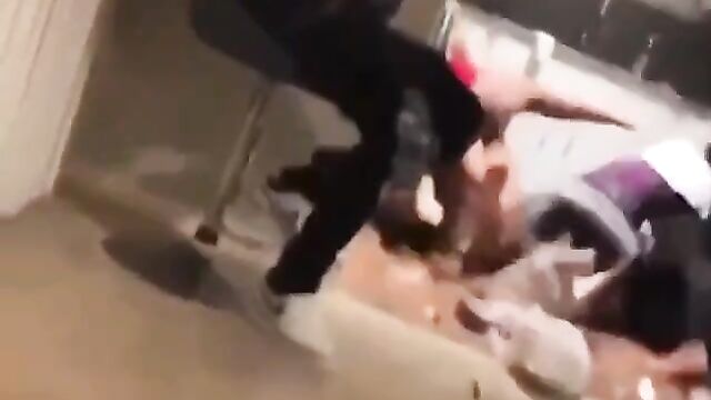 Sexy chick fighting while wearing panties - 1 image