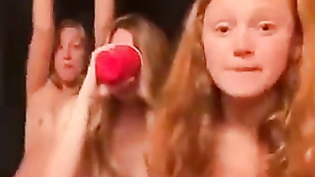 Naked white girls wilding after party, showing breasts - 4 image