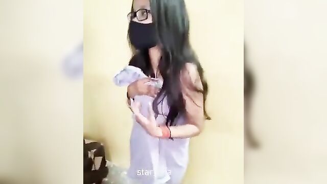 Indian teen girl caught having naked strip cam session on Stripchat - 1 image