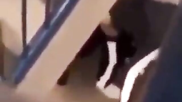 2 college students caught having discreet sex on a landing - 4 image
