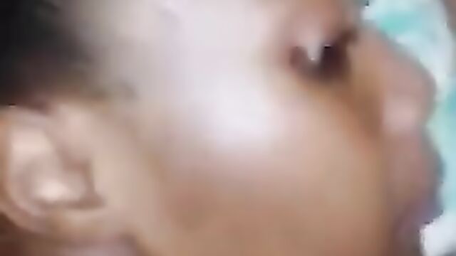 Ebony girl reacts strangely while having sex doggy style - 1 image