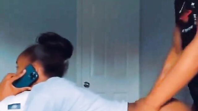 She Was Having Doggy Style Sex With Her Boyfriend's Friend While On The Phone With Her Boyfriend - 1 image