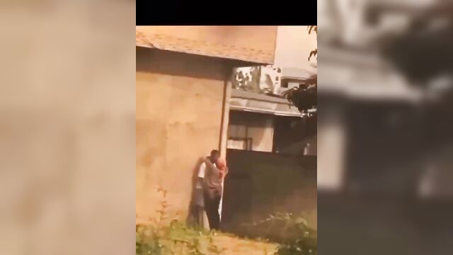 Horny Ebony Student Caught Pressing Ass And Doing It In The Backyard In Public - 1 image