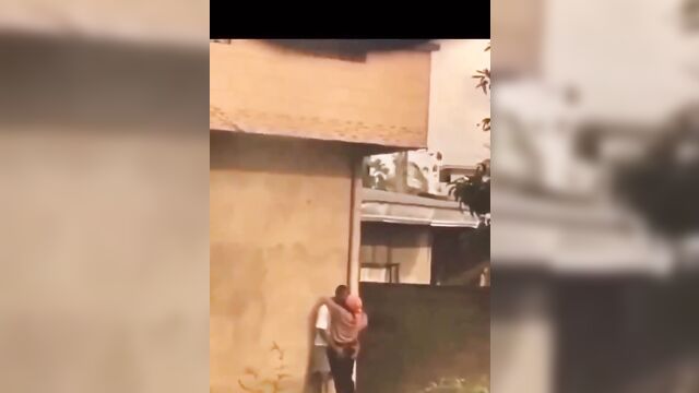 Horny Ebony Student Caught Pressing Ass And Doing It In The Backyard In Public