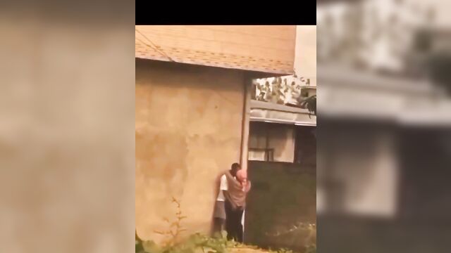 Horny Ebony Student Caught Pressing Ass And Doing It In The Backyard In Public - 3 image