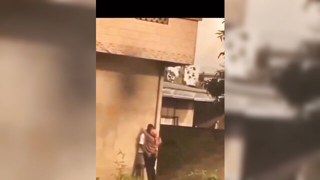 Horny Ebony Student Caught Pressing Ass And Doing It In The Backyard In Public - 4 image