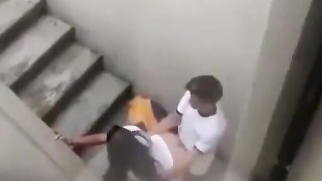 2 Students Caught Fucking In School In Public