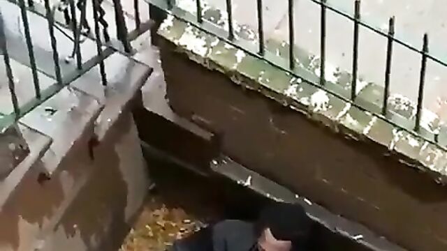 Homeless Man Masturbating In Public Gets More Than He Bargained For - 1 image