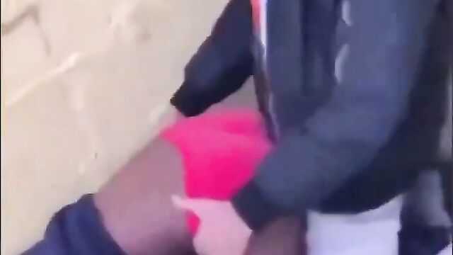 College Student Caught Getting Fucked With Panties Aside In Public - 1 image