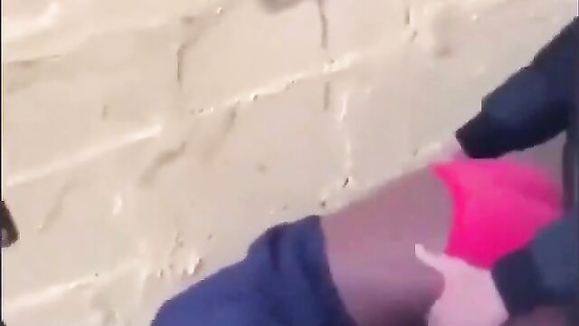 College Student Caught Getting Fucked With Panties Aside In Public