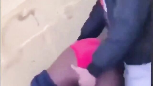 College Student Caught Getting Fucked With Panties Aside In Public - 3 image