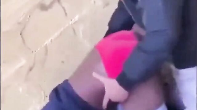 College Student Caught Getting Fucked With Panties Aside In Public - 4 image