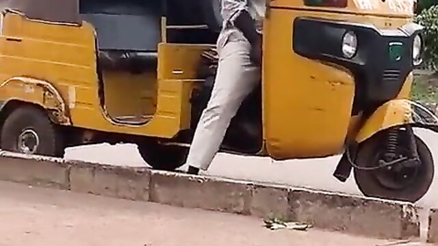 Keke Driver Caught Masturbating And Cumming In Public - 1 image