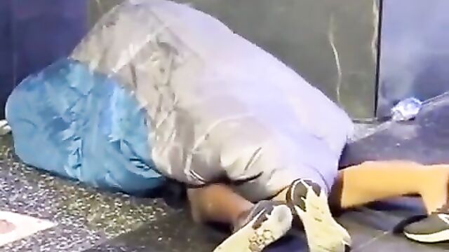 Crazy Homeless Man Caught Having Sex In Public - 3 image