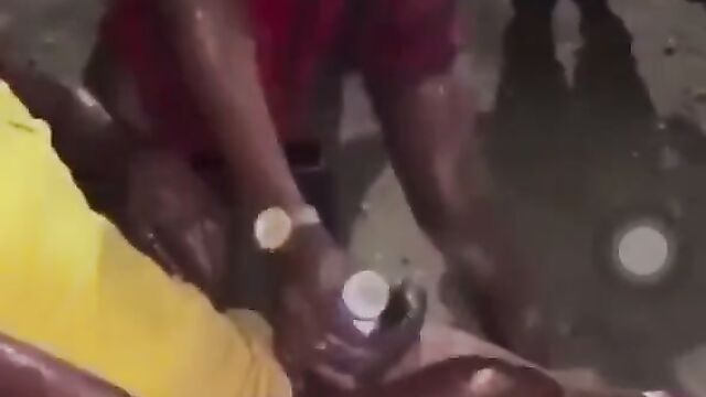 Jamaican Girl Caught Giving Creamy Blow Job In The Club In Public - 1 image