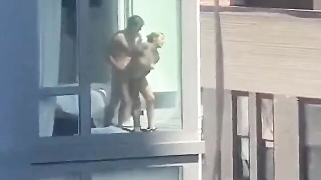 Hot Sex In A Hotel Balcony In Public - 5 image