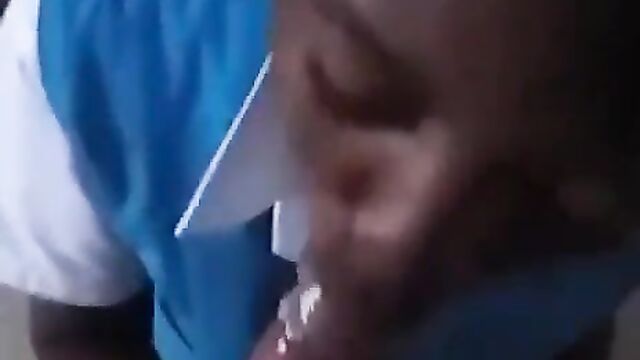 School Girl In Uniform Caught Giving Neighbor Blow Job Before School Because He Gives Her Money - 4 image