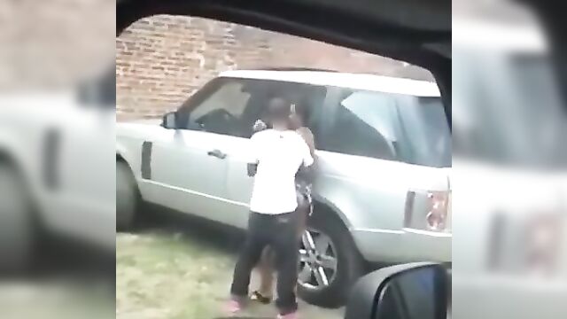 Black Couple Caught Having DoggyStyle Sex Beside Car In Public In Broad Daylight - 3 image