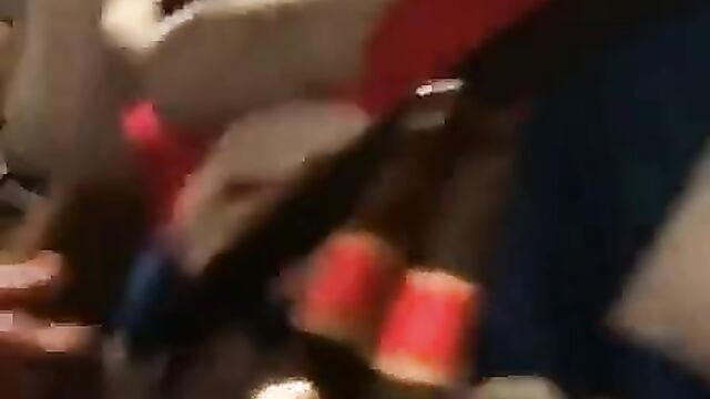 Guy Playing With Girlfriend's Boobs And Nipples And Fingering Her In Public In An African Night Club (Full Video 18+) - 1 image