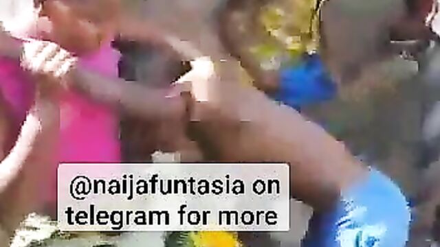 Pussy And Ass Exposed As SHS Student With Waist Beads Gets Stripped Naked While Fighting In Public - 1 image