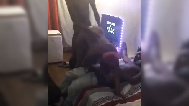 American Students And One Girl With Big Ass Crazy Threesome Doggy Style Leaked Sex Tape - 1 image