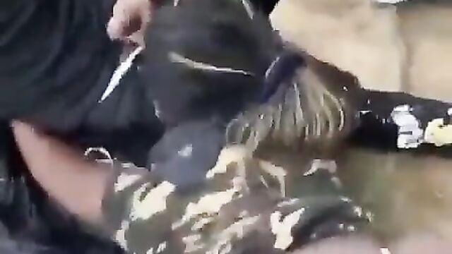 Naughty Students Caught Having Doggy Style Threesome Sex In The Bush In Public With A Girl With Big Nyash - 3 image