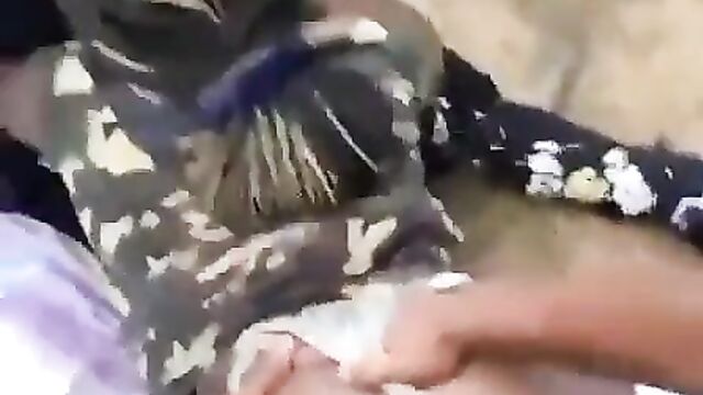 Naughty Students Caught Having Doggy Style Threesome Sex In The Bush In Public With A Girl With Big Nyash - 4 image