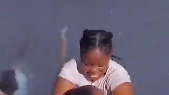 Corrupt School Girl Showing Her Breasts In The Pool In Public - 4 image