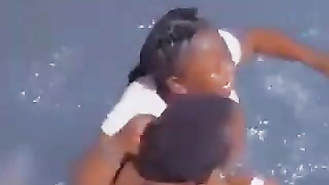 Corrupt School Girl Showing Her Breasts In The Pool In Public - 5 image