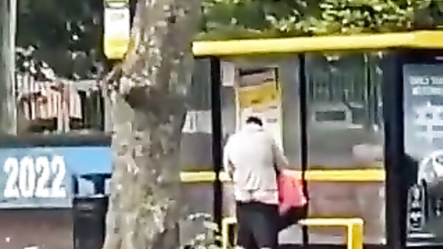 Hot Sex In Bus Stop In Public - 1 image