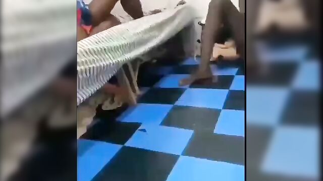 Horny Nigerian Girl Getting Fucked By Two Of Her Friends In Her Father’s House - 1 image