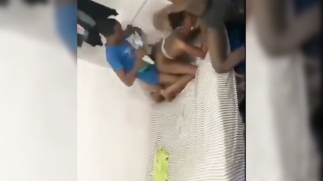 Horny Nigerian Girl Getting Fucked By Two Of Her Friends In Her Father’s House - 4 image