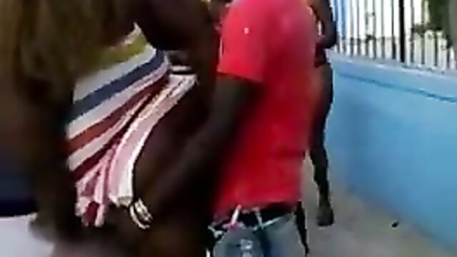 Dude having sex with a big ass prostitute doggy style in public - 5 image