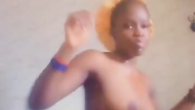 Amateur girl showing her breasts for Yahoo Boy she met on Facebook - 3 image