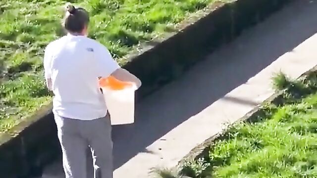 Ass pops out as 2 old white ladies fight in public