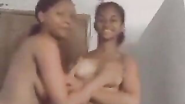 2 African girls showing their breasts to their white boyfriends - 5 image