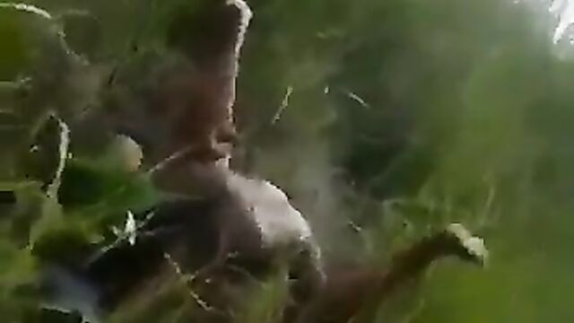 Naked couple caught having sex in the bush without condom in public - 3 image