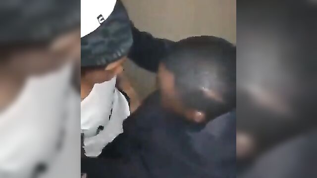 Horny Black couple fucking at a house party - 1 image