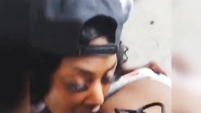 Girlfriend caught eating pussy in public - 1 image